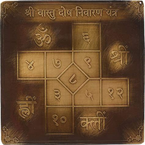 Buy Tatva Yog Copper Plated Shree Vastu Dosh Nivaran Yantra Effective