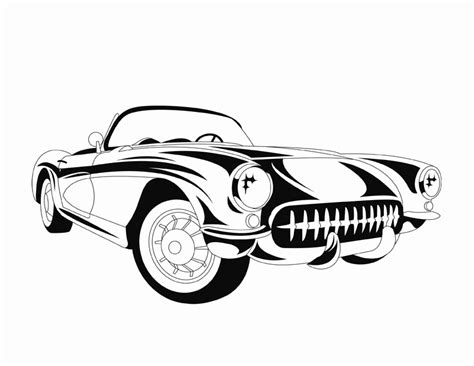 Classic Car Line Drawings at PaintingValley.com | Explore collection of Classic Car Line Drawings