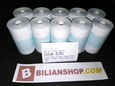 Jual Kertas 57 X 30mm Edc Struk Kasir Hasil Cetak Warna BIRU Printer