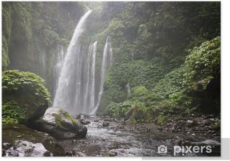 Poster Air Terjun Tiu Kelep Waterfall Senaru Lombok Indonesia South