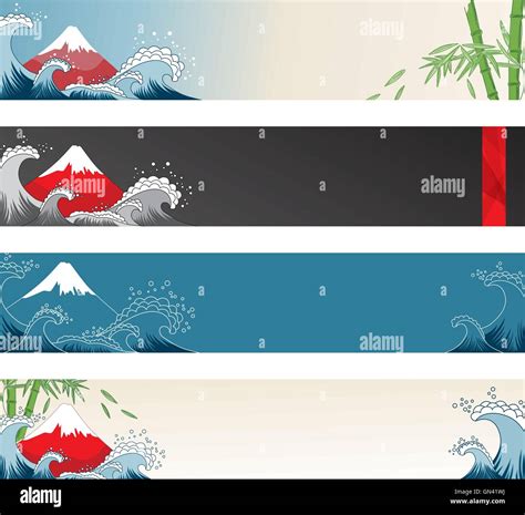 Set Of Japanese Banners For Design Stock Vector Image Art Alamy