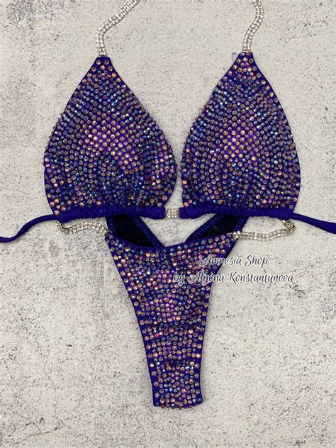 Purple Ab Competition Bikini Suit Competition Set Figure Bikini