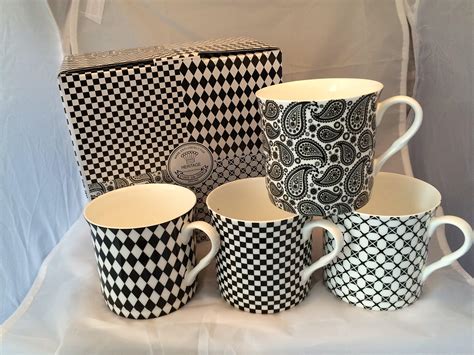 Fine Bone China Set Of Mugs Gift Boxed Shades Of Grey Free Uk