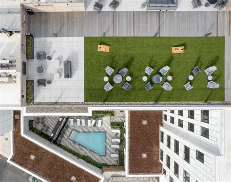 Aerial View of the Roofdeck and Pool at Mosaic - Mosaic Apartments