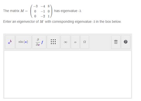 Solved The Matrix M 300412801 Has Eigenvalue 3 Chegg