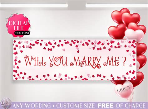 Will You Marry Me Custom Banner Printable Marry Me Signs Proposal Ideas ...