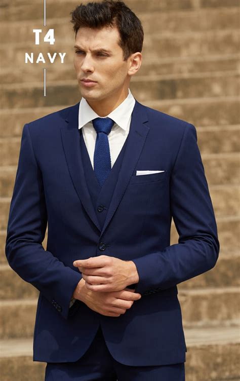 Slim Fit Navy Blue Suit Hire Pollards Mens Apparel