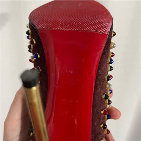 Christian Louboutin Red bottoms Rare Studded Suede Mu… - Gem