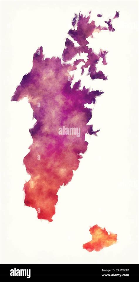 Musandam governorate watercolor map of Oman Stock Photo - Alamy