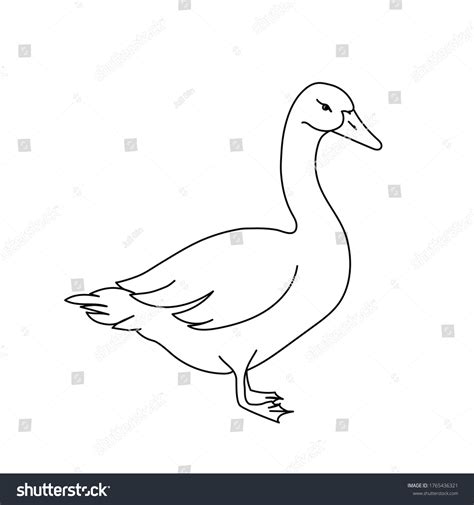 Goose Line Drawing Minimalistic Style Logo Stock Vector Royalty Free