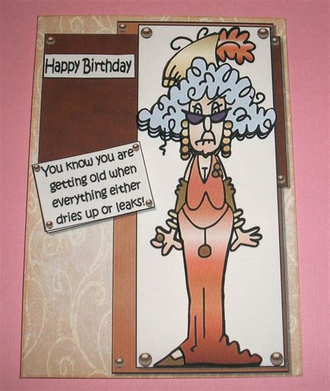 Handmade Greeting Card 3D Birthday Humorous With An Old Lady Birthday