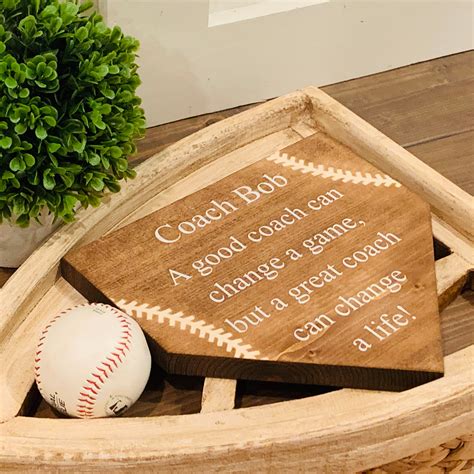 Coaches Gift Baseball Home Plate Thank You Coach Baseball Etsy