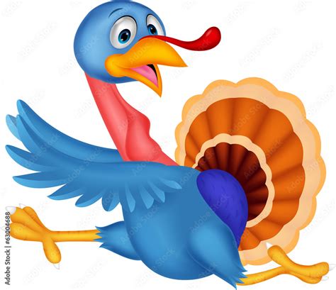 Cartoon Turkey Running Stock Vector Adobe Stock