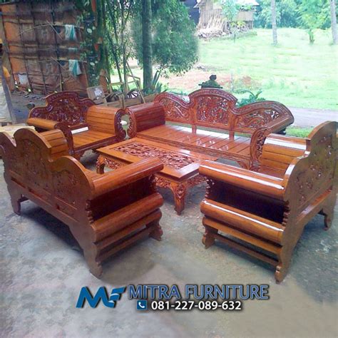 Jual Kursi Tamu Set Manohara Ukiran Kayu Jati Harga Murah Kualitas