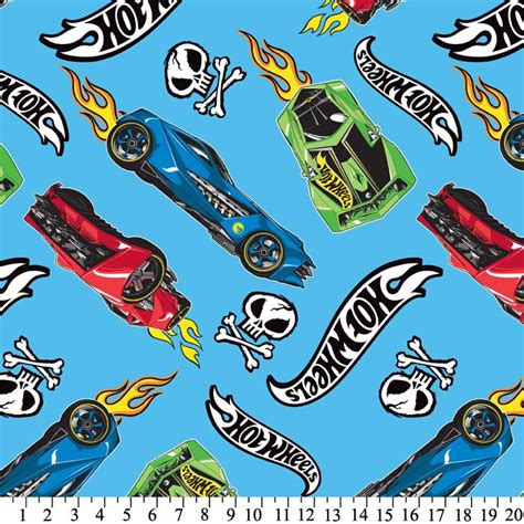 David Textiles Hot Wheels Urban Agent Blue Anti Pill Fleece Fabric