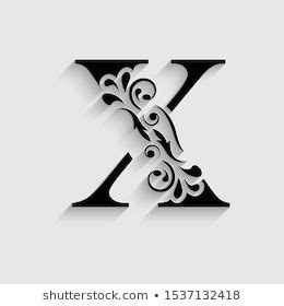 Letter X Black Flower Alphabet Beautiful