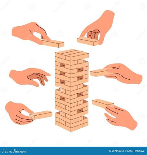 Jenga Game Game For Kids And Adults Wooden Block Stack Holding In