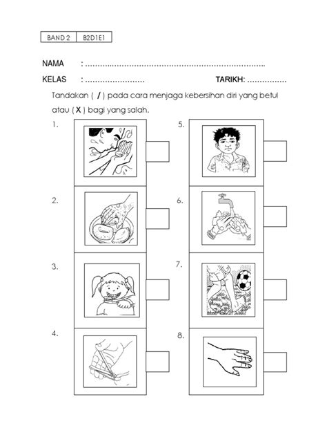 Lembaran Kerja Menjaga Kebersihan Diri Kartun Hitam Putih Deirdre Fraser
