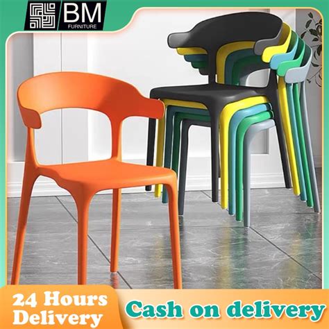 12 Hours Shipping4Pcs Nordic Style Plastic Chairs Household Dining