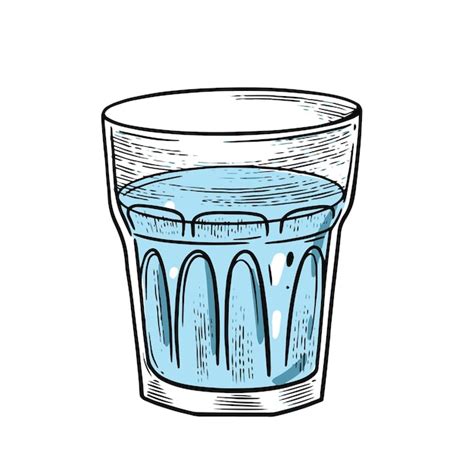 Premium Vector Drink Water In Glass Hand Drawn Line Art Sketch