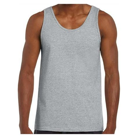 Gildan Gildan Mens Tank Top Mens Muscle Shirts Trendy Mens Tanks Cotton Sleeveless Shirts For