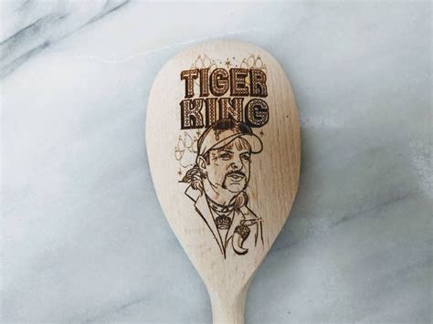 Tiger King Face On Wooden Spoon Prank Gift Tik Tok Etsy