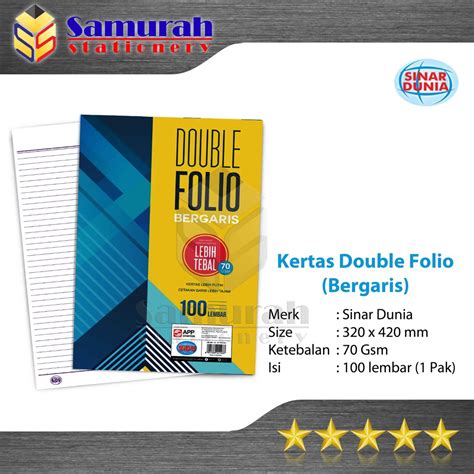 Jual Kertas Double Folio Bergaris Sidu Isi Lembar Folio Garis