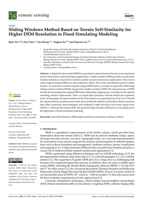 Pdf Sliding Windows Method Based On Terrain Self Similarity For