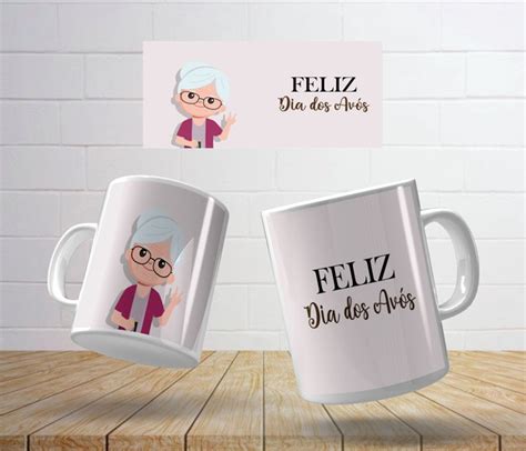 Canecas Personalizadas de Cerâmica Dia dos Avós Vovó Elo7