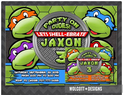 Ninja Turtles Invitation Tmnt Printable Invitation Teenage Mutant