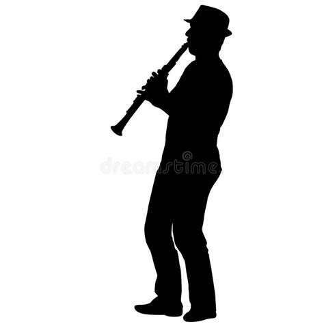 Silhouette of Musician Playing the Clarinet on a White Background Stock Vector - Illustration of ...