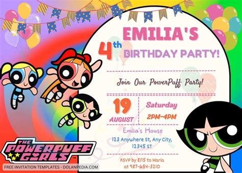 10 PowerPuff Girls Birthday Invitation Templates Dolanpedia