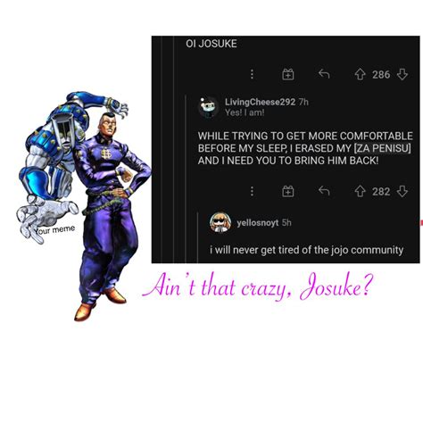 Za Hando Ga Kesu Rshitpostcrusaders Jojos Bizarre Adventure