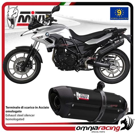 Mivv Exhaust Slip On Suono Approved Black Steel Bmw F700gs 2012 2017