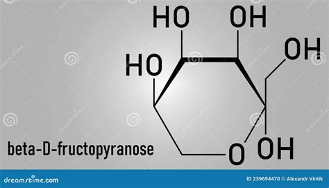 Fructose Or D Fructose Fruit Sugar Molecule Component Of High Fructose