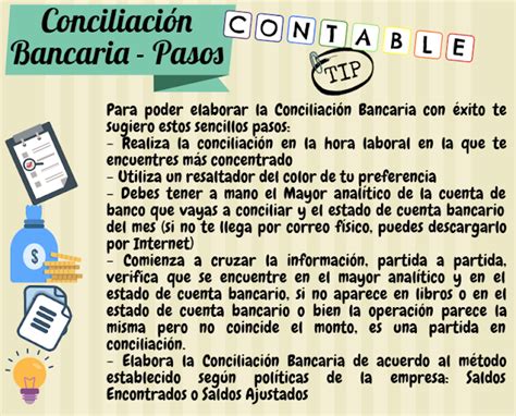 Contable Tip ¿cuÁles Son Los Pasos Para Elaborar Una ConciliaciÓn