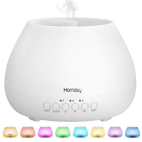 Homasy 500ml Difusor De Aromas Difusor Aromaterapia Con Luz Nocturna