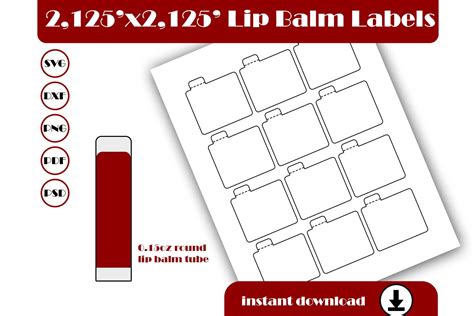 Lip Balm Labels Template 2.125 X 2.125 Graphic by blacbidigital ...