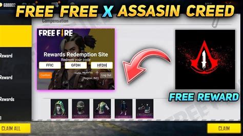 ASSASSINS CREED EVENT ALL FREE REWARDS FREE FIRE TODAY REDEEM CODE