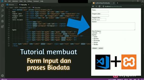 Tutorial Membuat Form Input Dan Proses Biodata Visual Studio Code