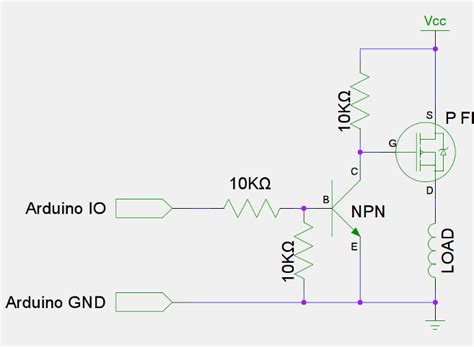 Resistor Values For P Channel MOSFET NPN Transistor Switch