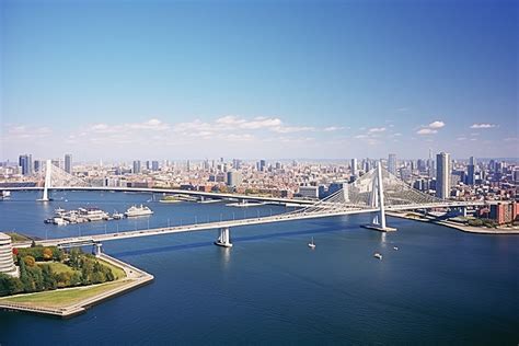 Osaka Bay Bridge In Finland Background, River, Architecture, Bridge ...