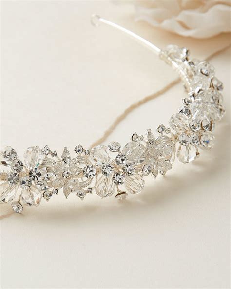 Swarovski Crystal Bridal Headband Silver Rhinestone Bridal Etsy