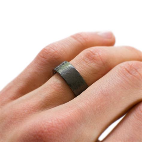 Hammered Black Zirconium Ring Casavir Jewelry