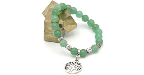 Bracelet Arbre De Vie Nergie Vital En Pierre Naturelle D Aventurine