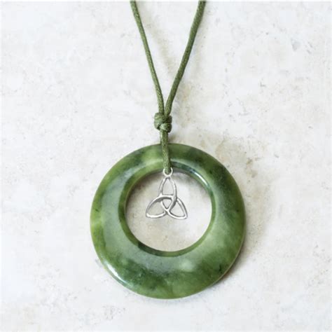 Connemara Marble Necklace With Trinity Charm Wishing Pendant