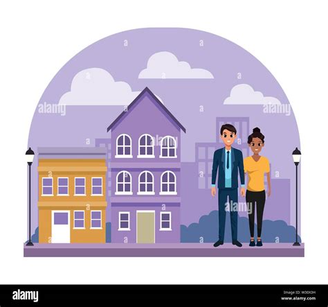 Young Adult Couple Greeting Cartoon Stock Vector Image And Art Alamy