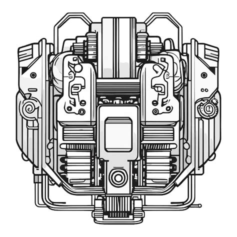 detailed engine drawing vectors illustrations