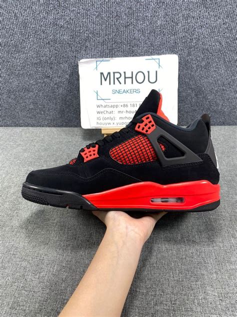 Qc Jordan 4 Red Thunder Repsneakers