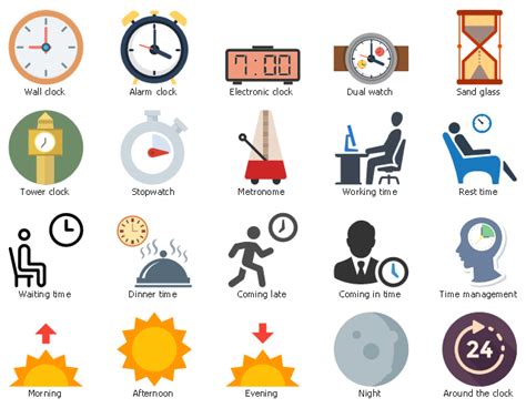 Design elements - Time | Time - Vector stencils library | Time - Design ...